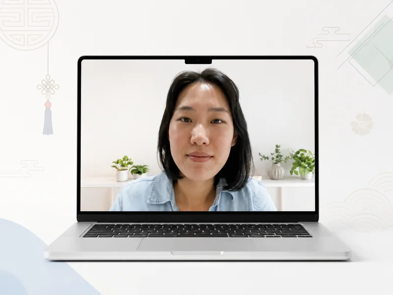 Aula ao vivo com professora aberta no notebook